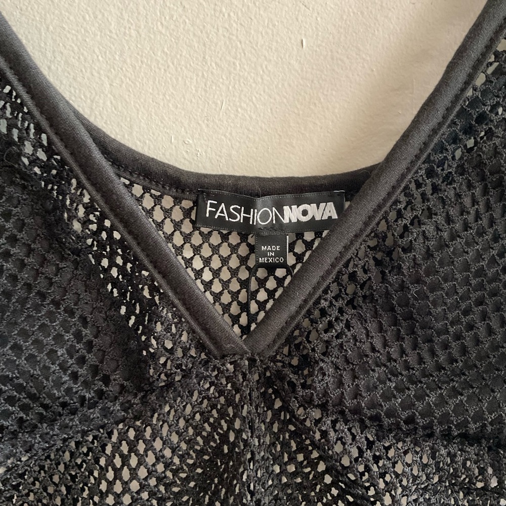 Fashion Nova Don’t Get Caught Up Black Fishnet Bodysuit - Picture 6 of 15